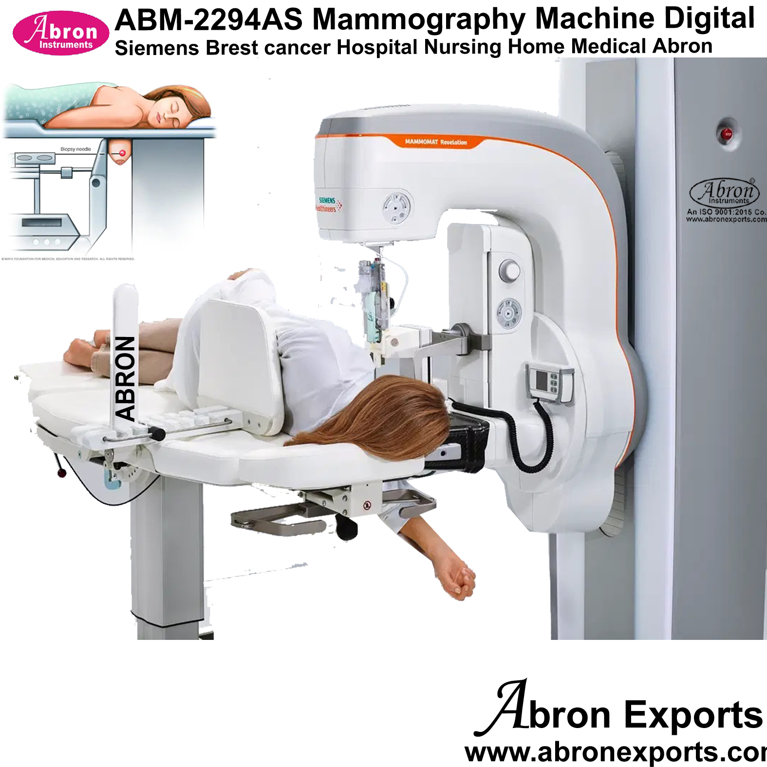 Mamography Siemens XP scanner revelation with biopsy reclining Hospital Nursing Home Medical Abron ABM-2293ASE 